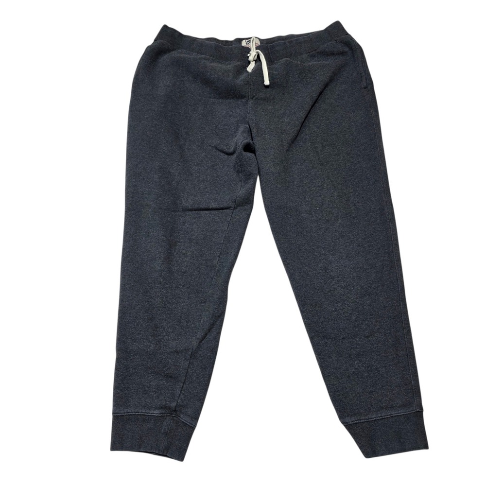 Lands End Serious Sweats Mens XXL T Charcoal Grey Jogger Pants Cotton Polyester